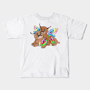 Caracal kittens with wings Kids T-Shirt